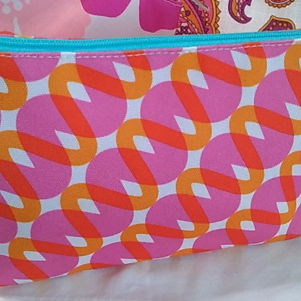 Clinique Cosmetic Bags Bundle Of 4 Multicolor Floral Paisley Geometric Prints